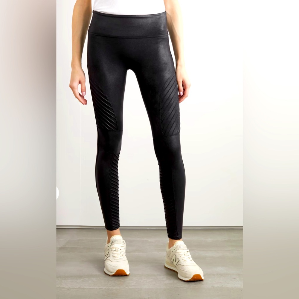 SPANX Faux Leather High Rise Moto Leggings 1X